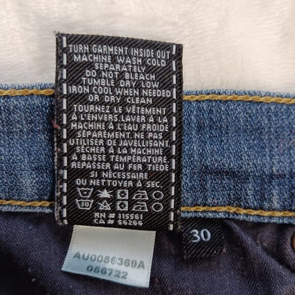 7 For All Mankind Jose Fina Boyfriend Skinny Jeans Size 30, Med Wash, Button Fly - Picture 11 of 16